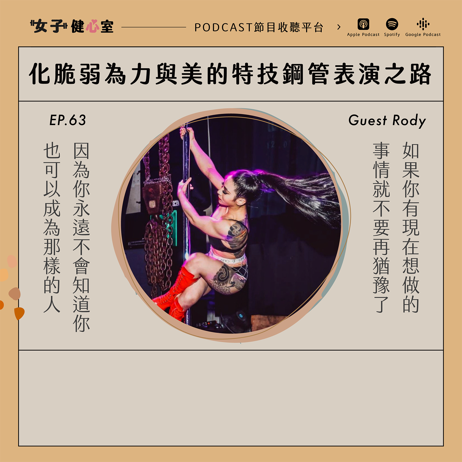 cover of episode EP63-【健心室】化脆弱為力量與美麗的特技鋼管表演之路！/Rody