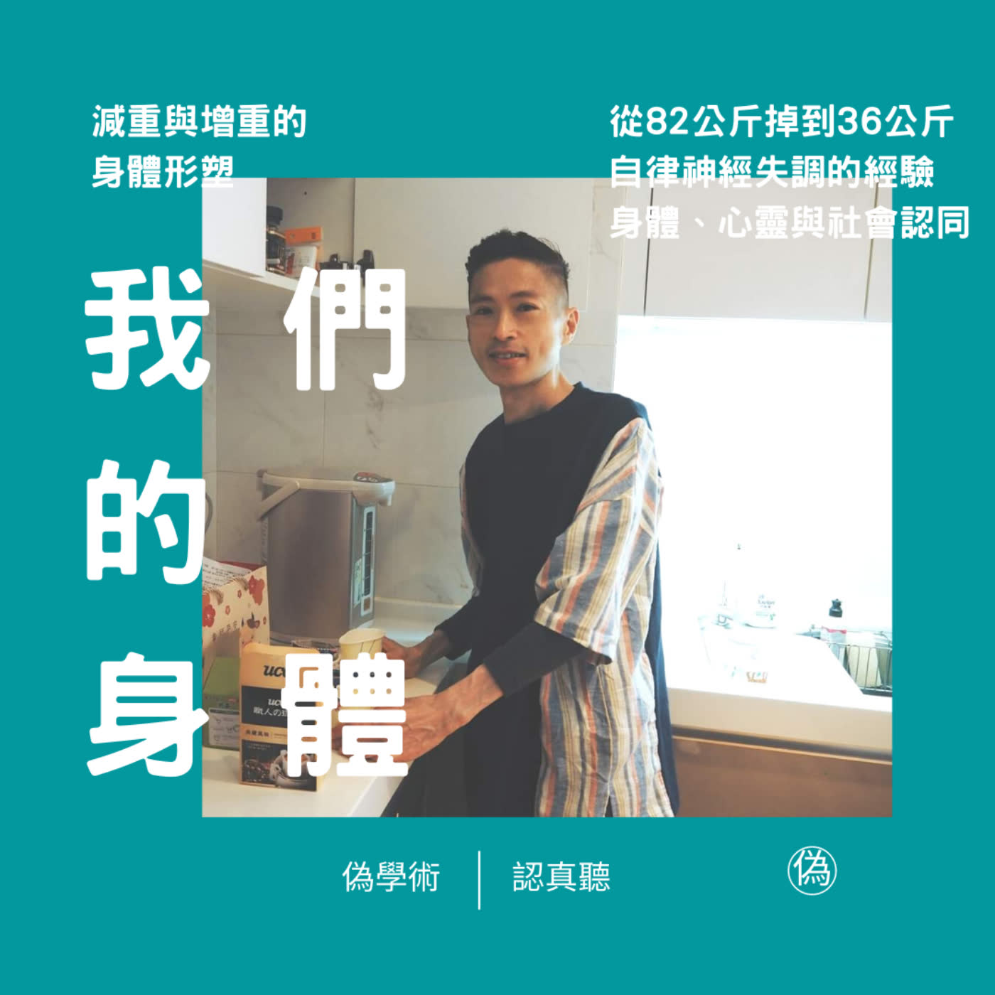 cover of episode ep.76 我們的身體，我們的煩惱 | 減重與增重的身體形塑 | 從82公斤掉到36公斤 | 所謂「自律神經失調」的經驗 | 「看」醫生是一個試錯解謎的過程 | 身體、心靈與社會認同 // 李長潔 feat. 日和點心的Chris