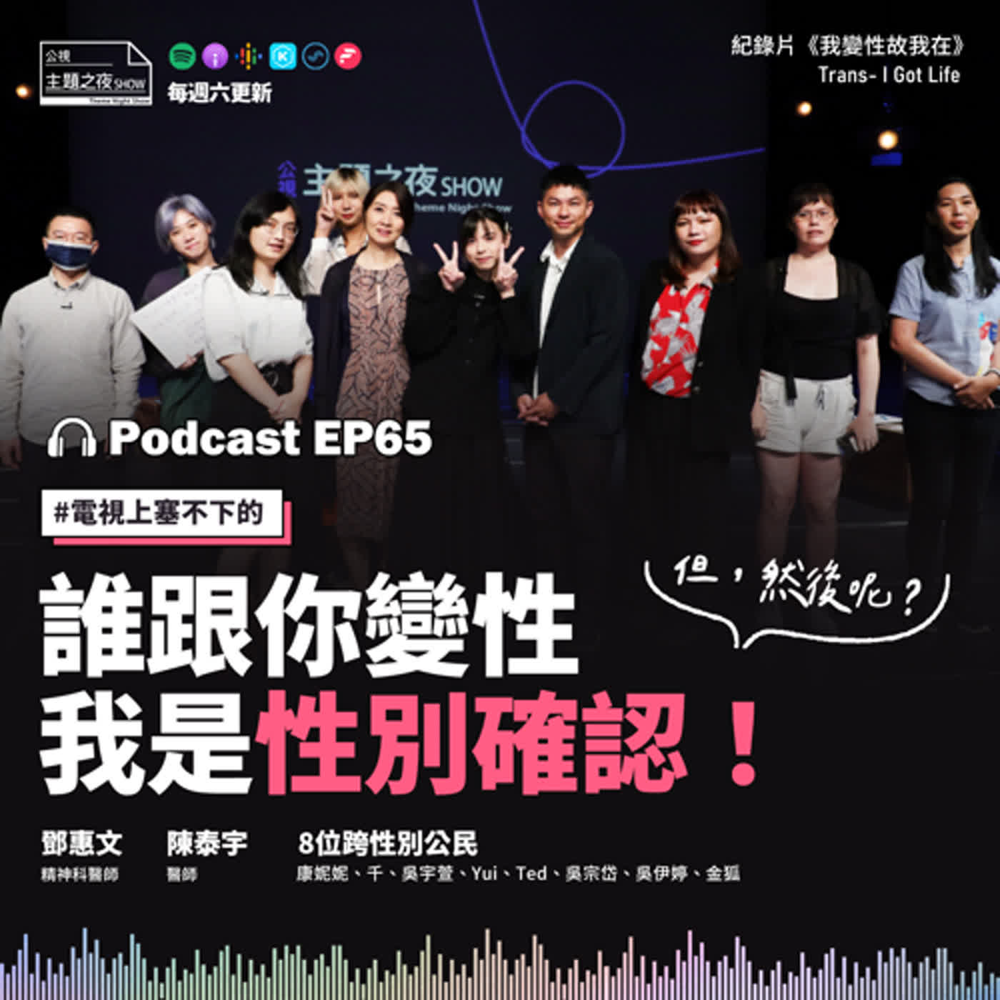 cover of episode EP65. 誰跟你變性，我是性別確認！ 但，然後呢？｜鄧惠文 X 陳泰宇 X 8位跨性別公民