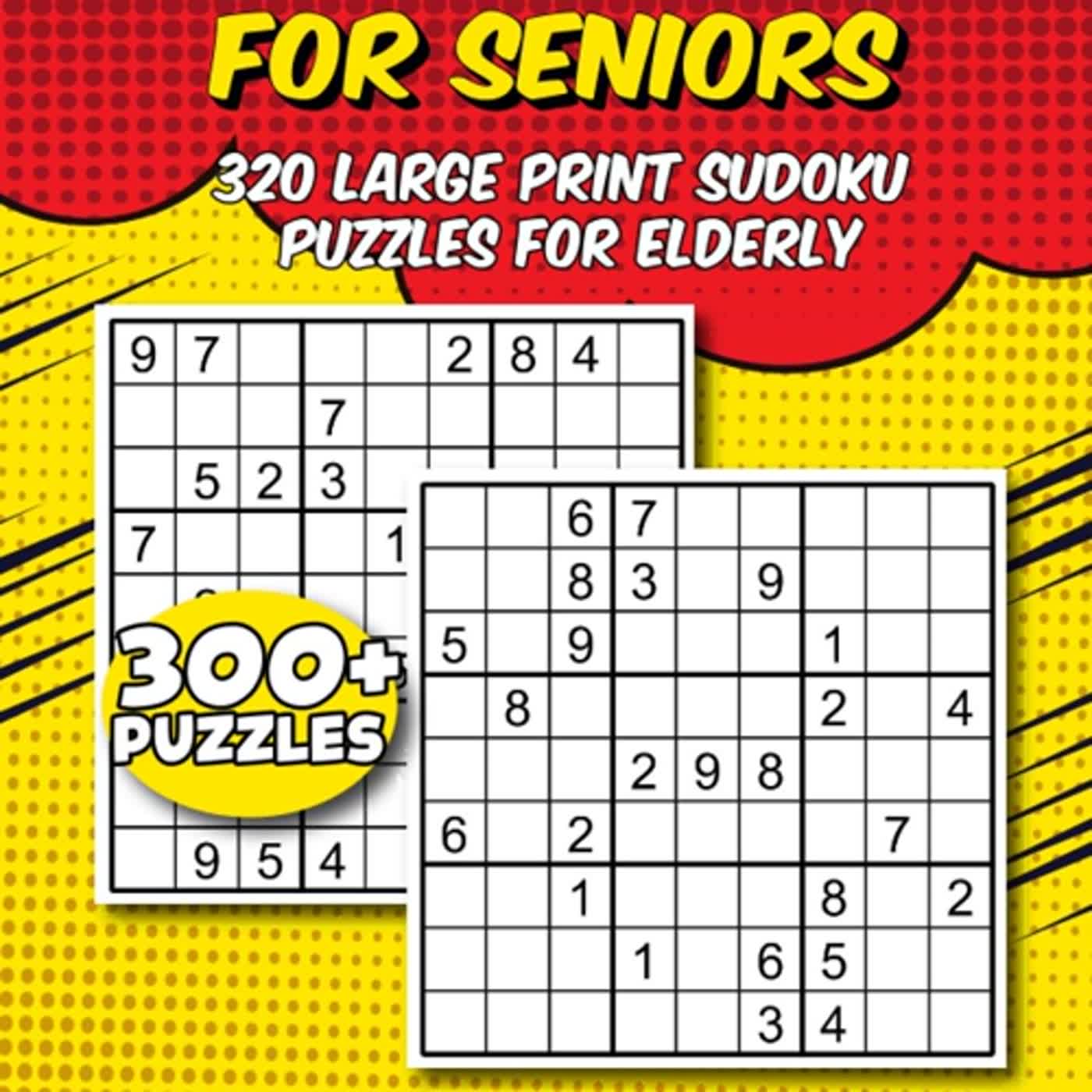 ️READ Easy Sudoku for Seniors 320 Large Print Sudoku Puzzles